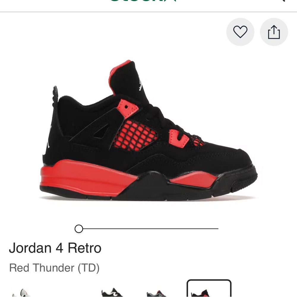 Air Jordan 4 Retro Red Thunder (TD)